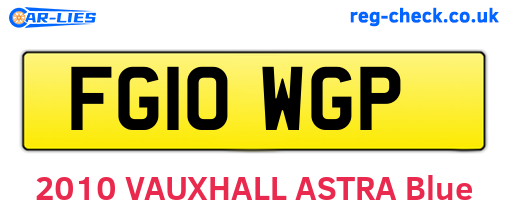 FG10WGP are the vehicle registration plates.