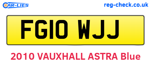 FG10WJJ are the vehicle registration plates.