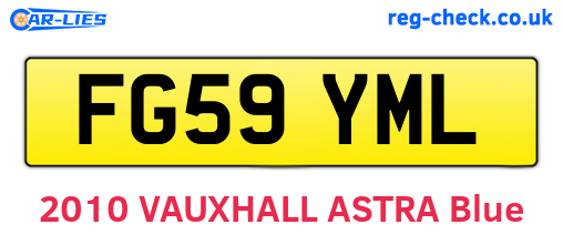 FG59YML are the vehicle registration plates.