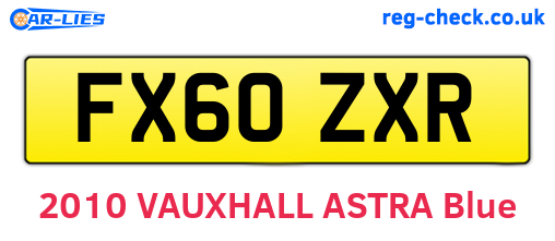 FX60ZXR are the vehicle registration plates.