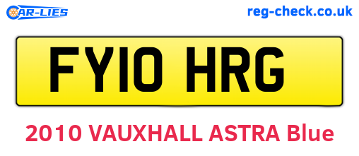 FY10HRG are the vehicle registration plates.