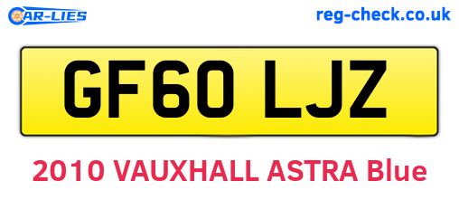 GF60LJZ are the vehicle registration plates.