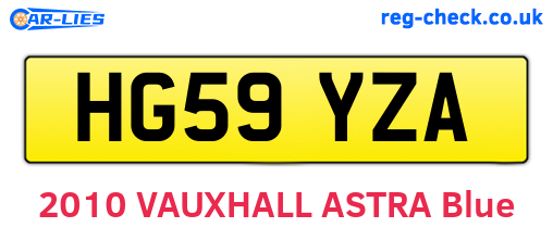 HG59YZA are the vehicle registration plates.