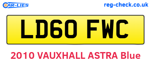 LD60FWC are the vehicle registration plates.