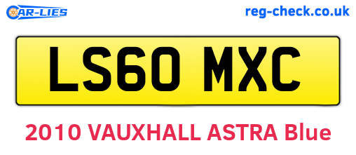 LS60MXC are the vehicle registration plates.