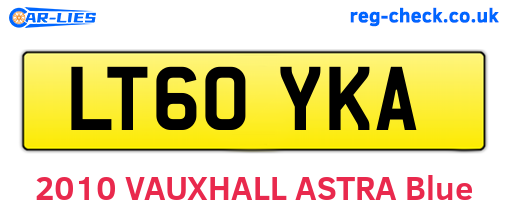 LT60YKA are the vehicle registration plates.
