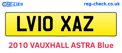 LV10XAZ are the vehicle registration plates.