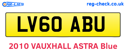 LV60ABU are the vehicle registration plates.
