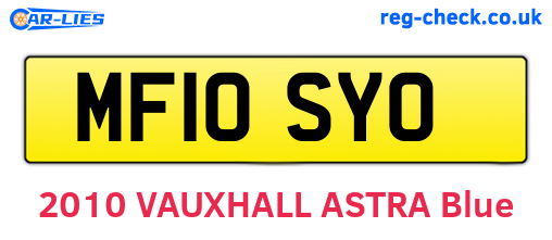 MF10SYO are the vehicle registration plates.