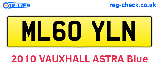 ML60YLN are the vehicle registration plates.