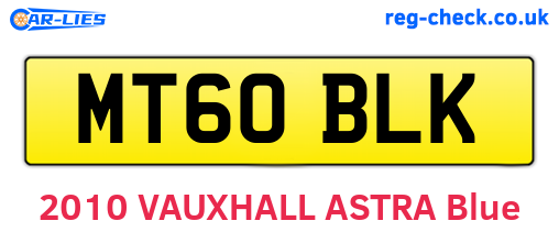 MT60BLK are the vehicle registration plates.