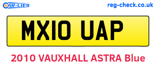 MX10UAP are the vehicle registration plates.