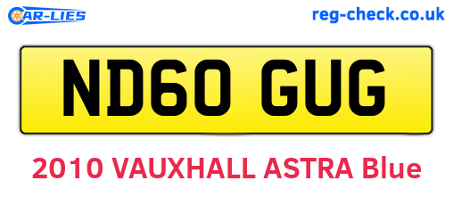 ND60GUG are the vehicle registration plates.