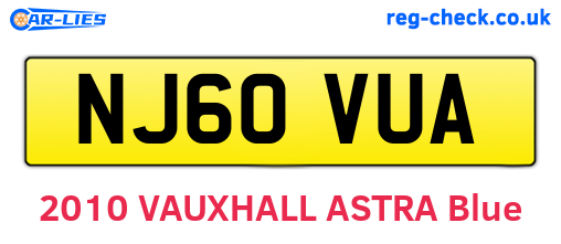 NJ60VUA are the vehicle registration plates.