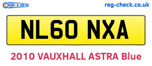 NL60NXA are the vehicle registration plates.
