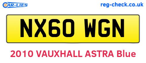 NX60WGN are the vehicle registration plates.