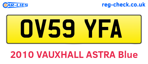 OV59YFA are the vehicle registration plates.
