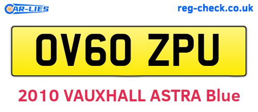 OV60ZPU are the vehicle registration plates.