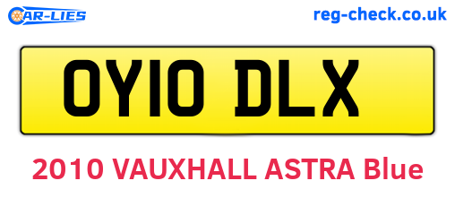 OY10DLX are the vehicle registration plates.