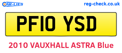 PF10YSD are the vehicle registration plates.