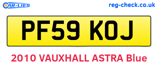 PF59KOJ are the vehicle registration plates.