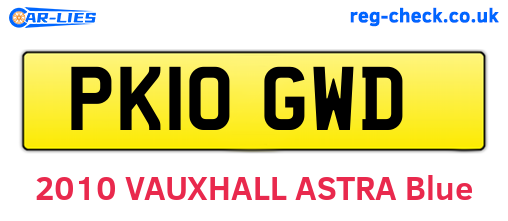 PK10GWD are the vehicle registration plates.