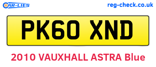 PK60XND are the vehicle registration plates.