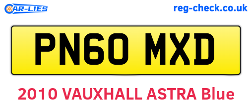 PN60MXD are the vehicle registration plates.