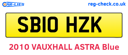 SB10HZK are the vehicle registration plates.