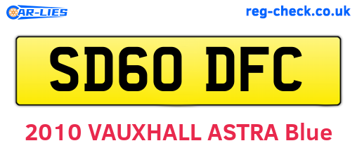 SD60DFC are the vehicle registration plates.