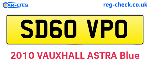 SD60VPO are the vehicle registration plates.