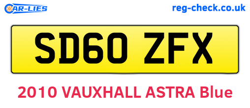 SD60ZFX are the vehicle registration plates.