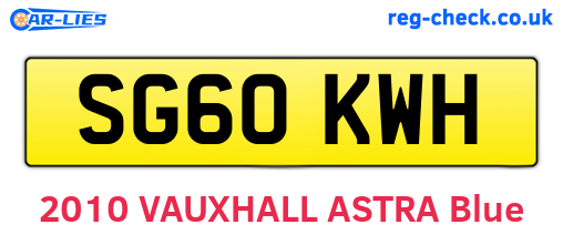 SG60KWH are the vehicle registration plates.