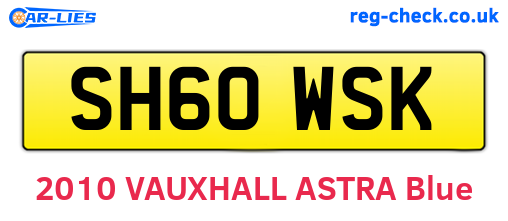 SH60WSK are the vehicle registration plates.