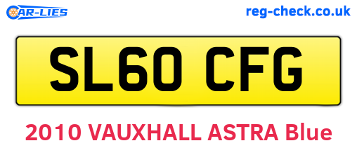 SL60CFG are the vehicle registration plates.