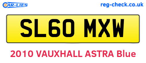 SL60MXW are the vehicle registration plates.