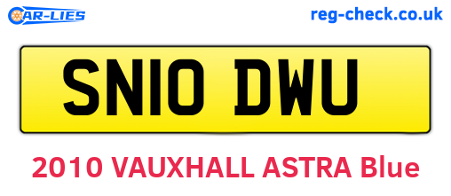 SN10DWU are the vehicle registration plates.