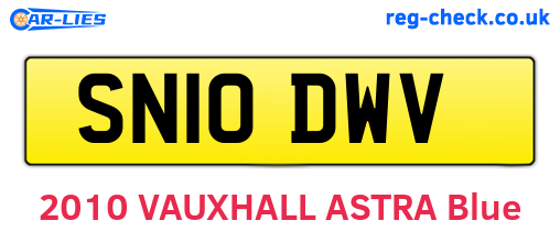 SN10DWV are the vehicle registration plates.