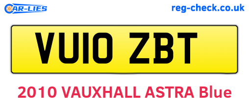 VU10ZBT are the vehicle registration plates.