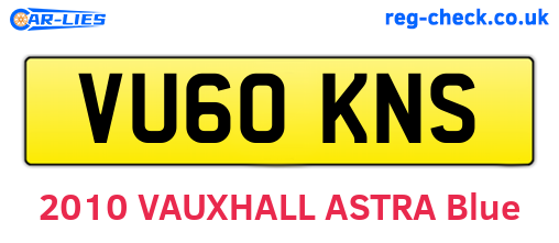 VU60KNS are the vehicle registration plates.