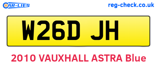 W26DJH are the vehicle registration plates.