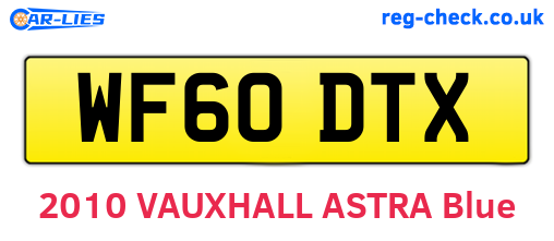 WF60DTX are the vehicle registration plates.
