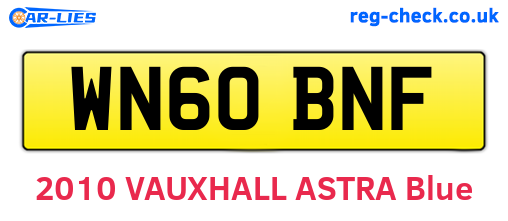 WN60BNF are the vehicle registration plates.