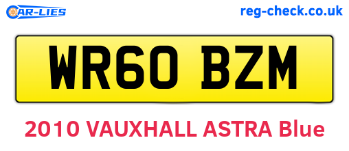 WR60BZM are the vehicle registration plates.