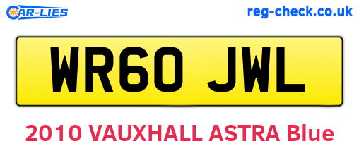 WR60JWL are the vehicle registration plates.