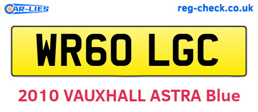 WR60LGC are the vehicle registration plates.