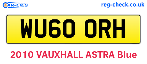 WU60ORH are the vehicle registration plates.