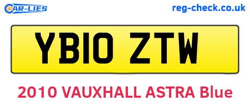 YB10ZTW are the vehicle registration plates.