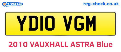 YD10VGM are the vehicle registration plates.