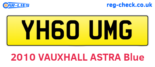YH60UMG are the vehicle registration plates.